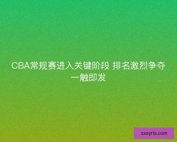 CBA常规赛进入关键阶段 排名激烈争夺一触即发